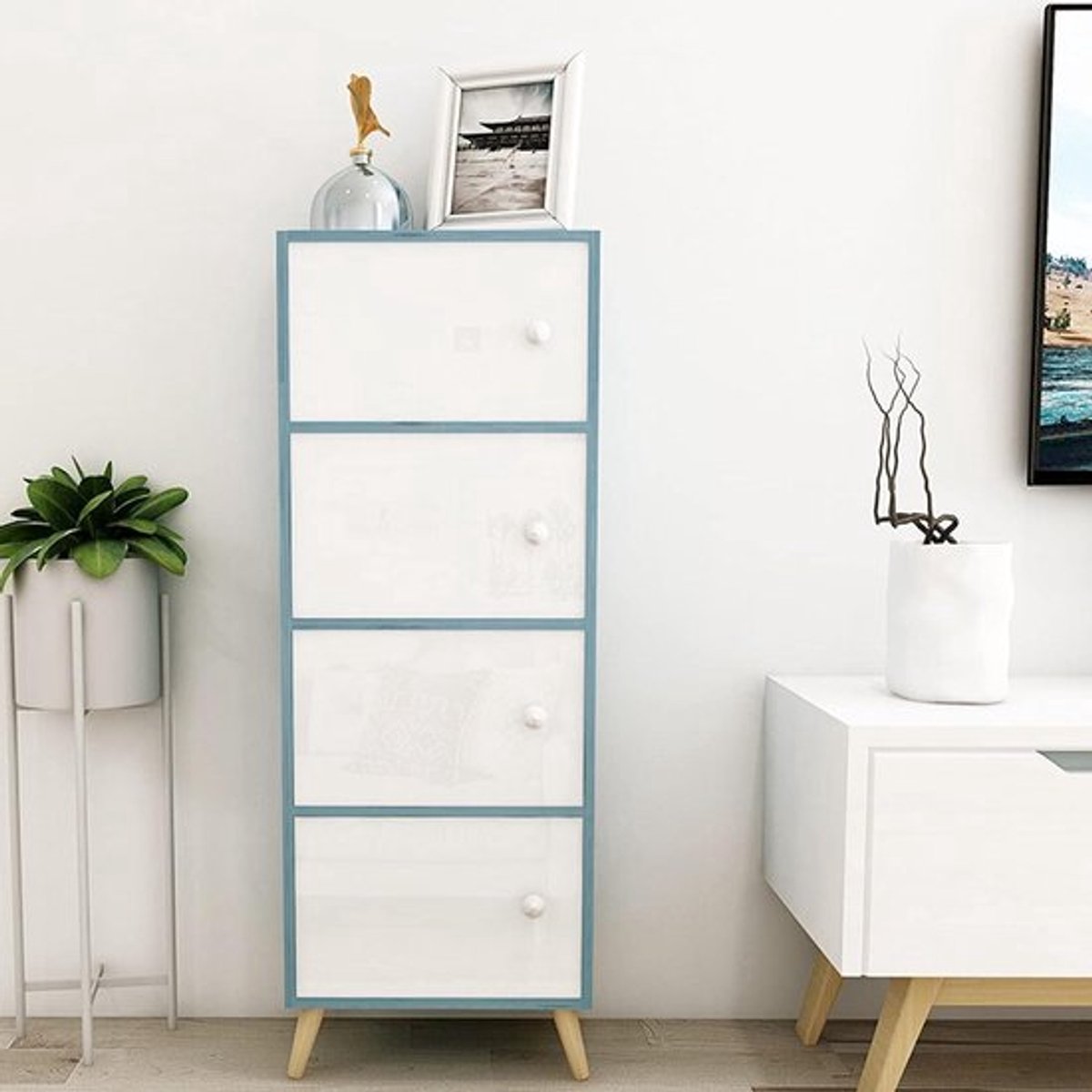 Zelfklevende Decoratieve Folie 90 x 600 cm - Keuken & Meubel - Wit Hoogglans Vinylfolie