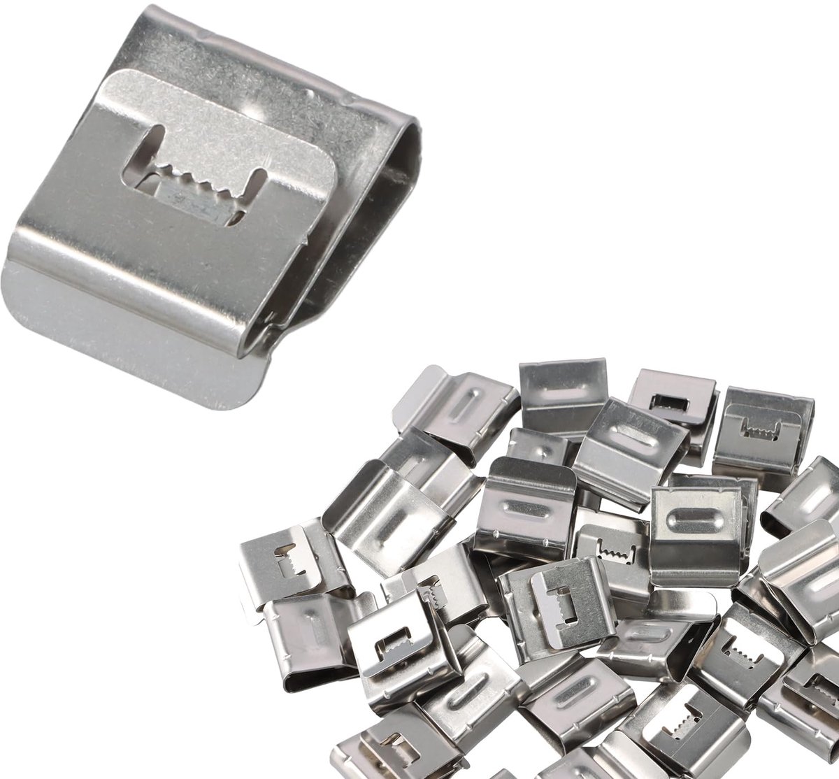 30 stuks kabelclips voor zonnepaneelkabel van roestvrij staal, bevestigingsclips van metaal, fotovoltaïsche clips voor elektrisch kabelbeheer, klemmen voor hangers en bevestiging op frame