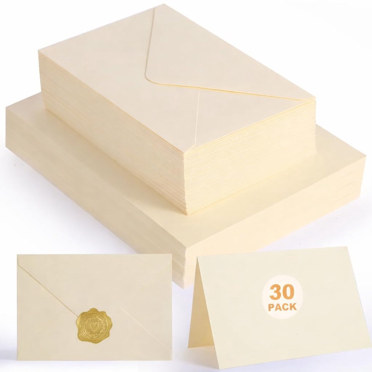 Blanco vouwkaarten met envelop, vouwkaarten DIN A6 en enveloppen C6, blanco kaarten met envelop voor wenskaarten, kaarten om zelf vorm te geven, uitnodigingen, voor bruiloft, verjaardag