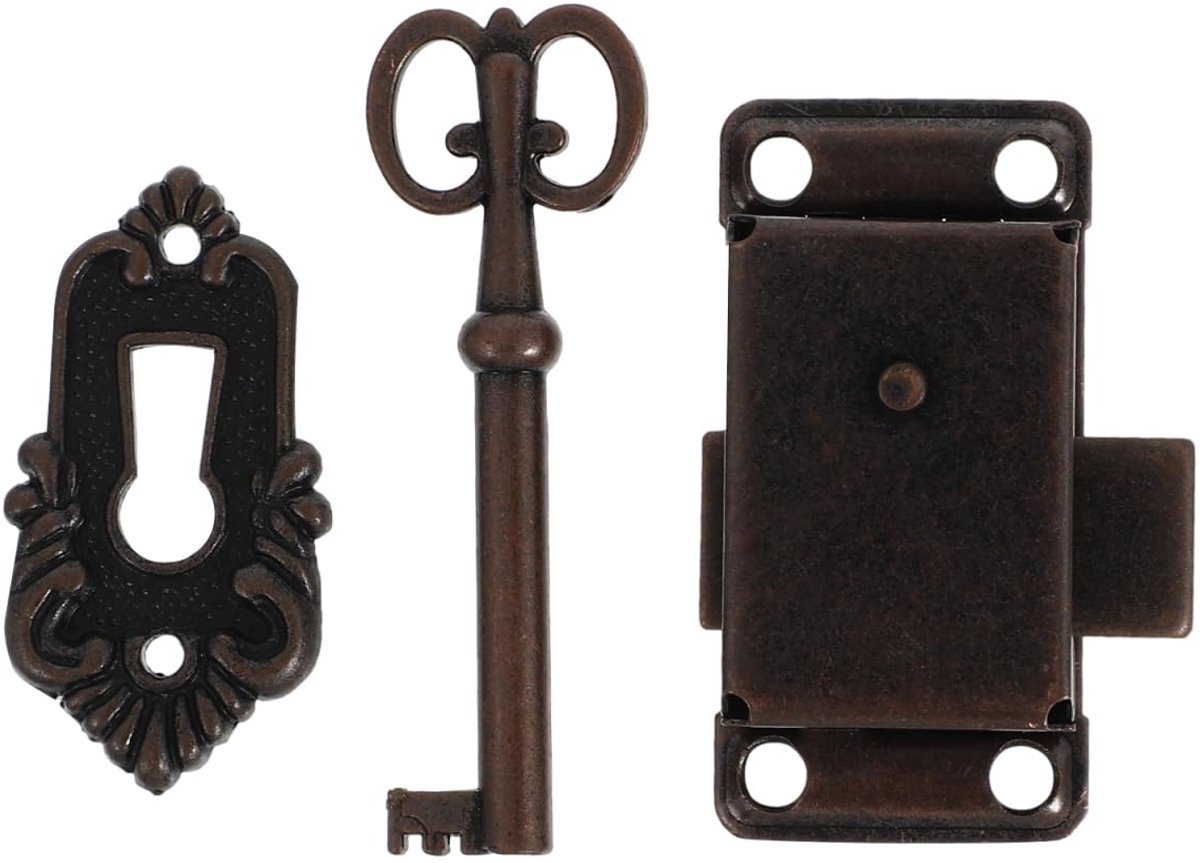 2 sets antiek slot kastslot kastsloten vintage kastdeurslot ladeslot zinklegering vintage