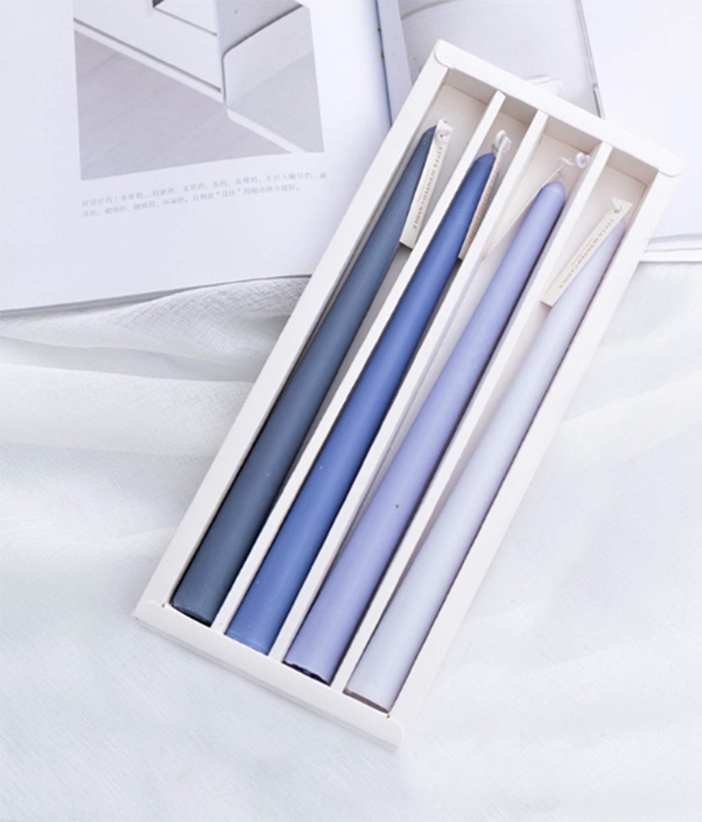 Gekleurde geurkaarsen Gift Set meer dan 7 uur brandtijd Pack van 4 (blauw - Wild Bluebell) …