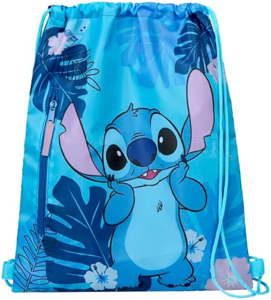Lilo & Stitch Gymtas, voor kinderen en tieners, sport en school, vanaf 3 jaar, blauw, 38x33 Centimeters