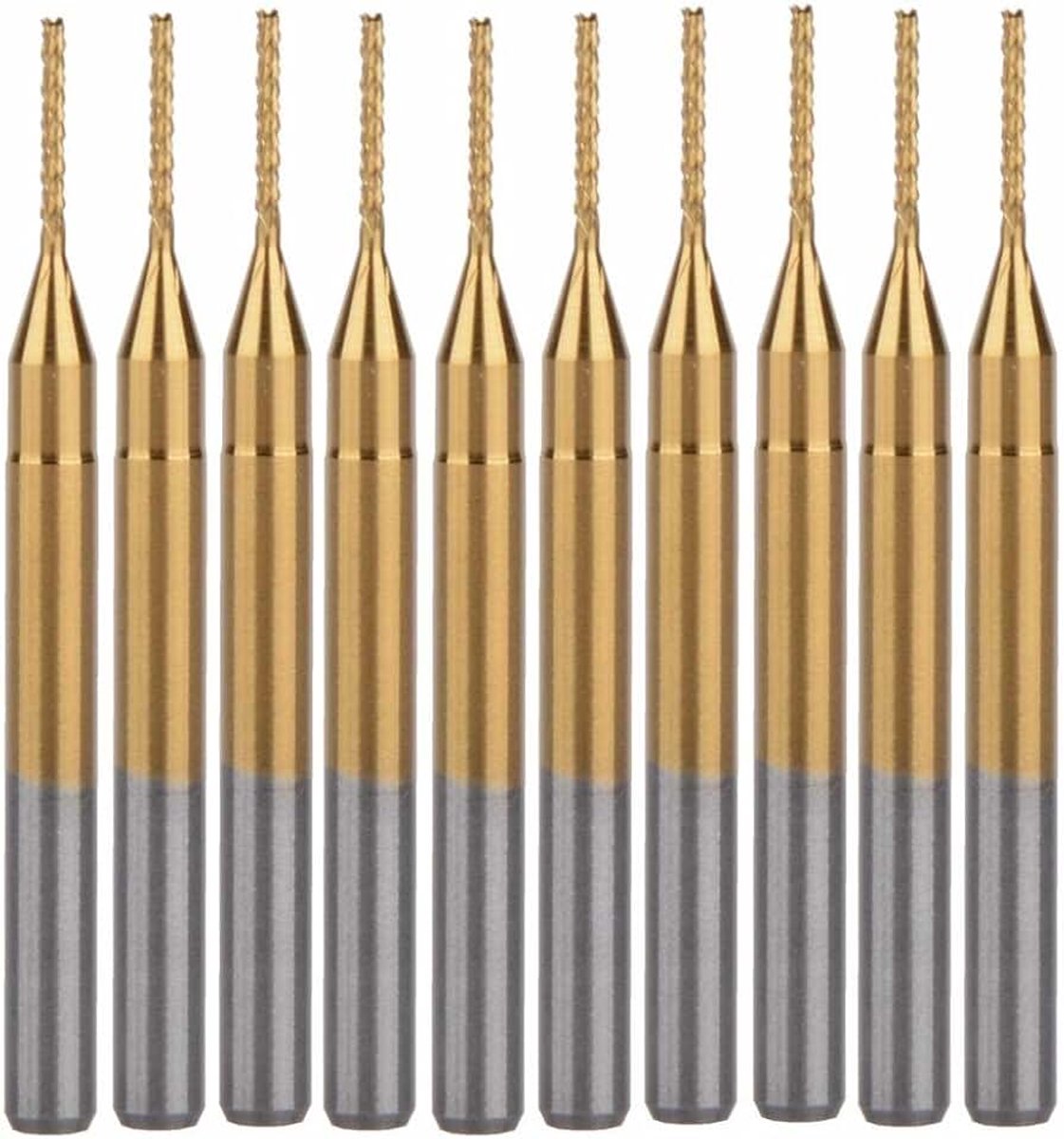 Gecoat 0,8 mm printplaatfrees CNC Rotary Burrs Pack van 10