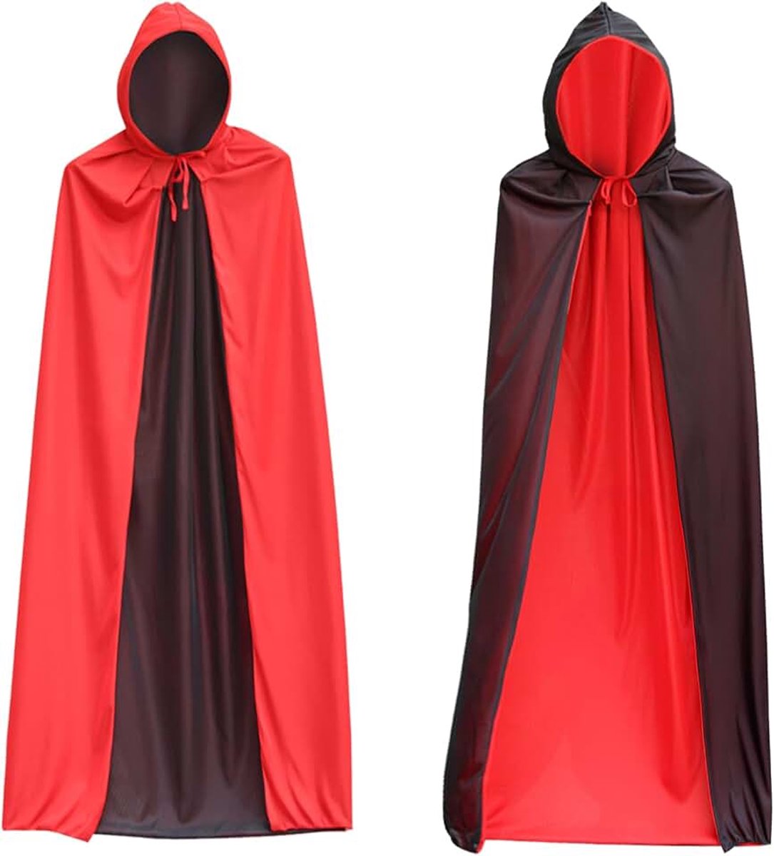 Kostuum,Halloween kostuum set, Halloween vampier rode kostuum, Double Face kostuum met 20 Tijdelijke Tattoos, voor Volwassenen Kinderen Mannen Vrouwen cosplay,carnaval,Halloween,party