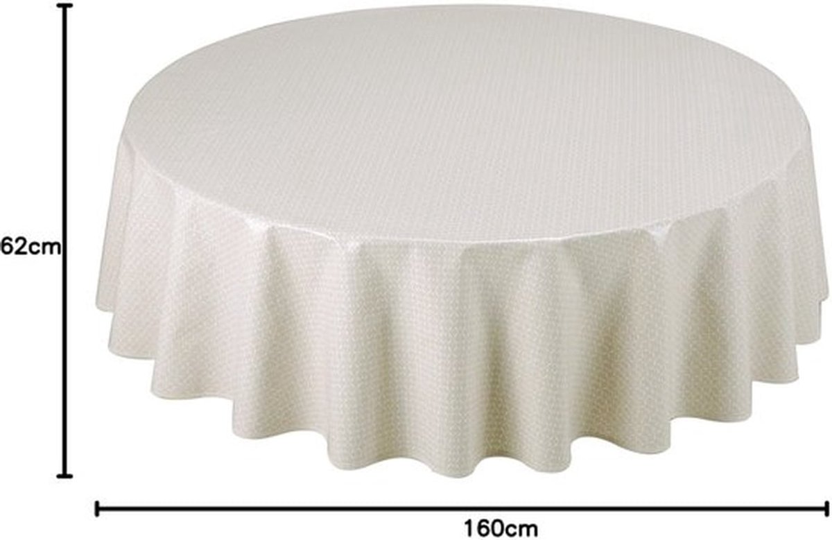 Tafelzeil Rond 160 cm - Afwasbaar - Waterafstotend - Duurzaam - Bescherming tegen krassen - Ideaal voor buiten/keuken - Tafelkleed