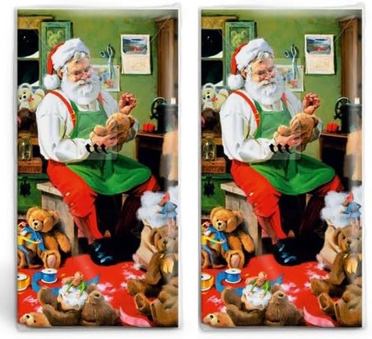Zakdoeken Kerstman - Papieren zakdoekjes - Kleine attentie - Hoge kwaliteitsnormen - 22 x 21 cm - Multicolor