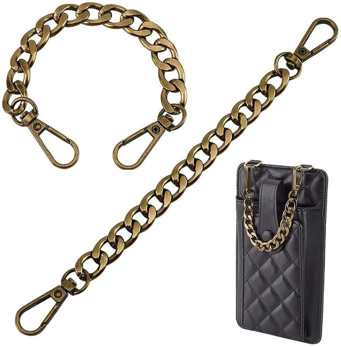 PandaHall Portemonnee Strap Extender, 2 stuks 8 Inch Antiek Bronzen Handgrepen Tas Extender Ketting Legering Portemonnee Ketting Handtas Ketting Bandjes Metalen Tas Strap Vervanging Handgrepen voor