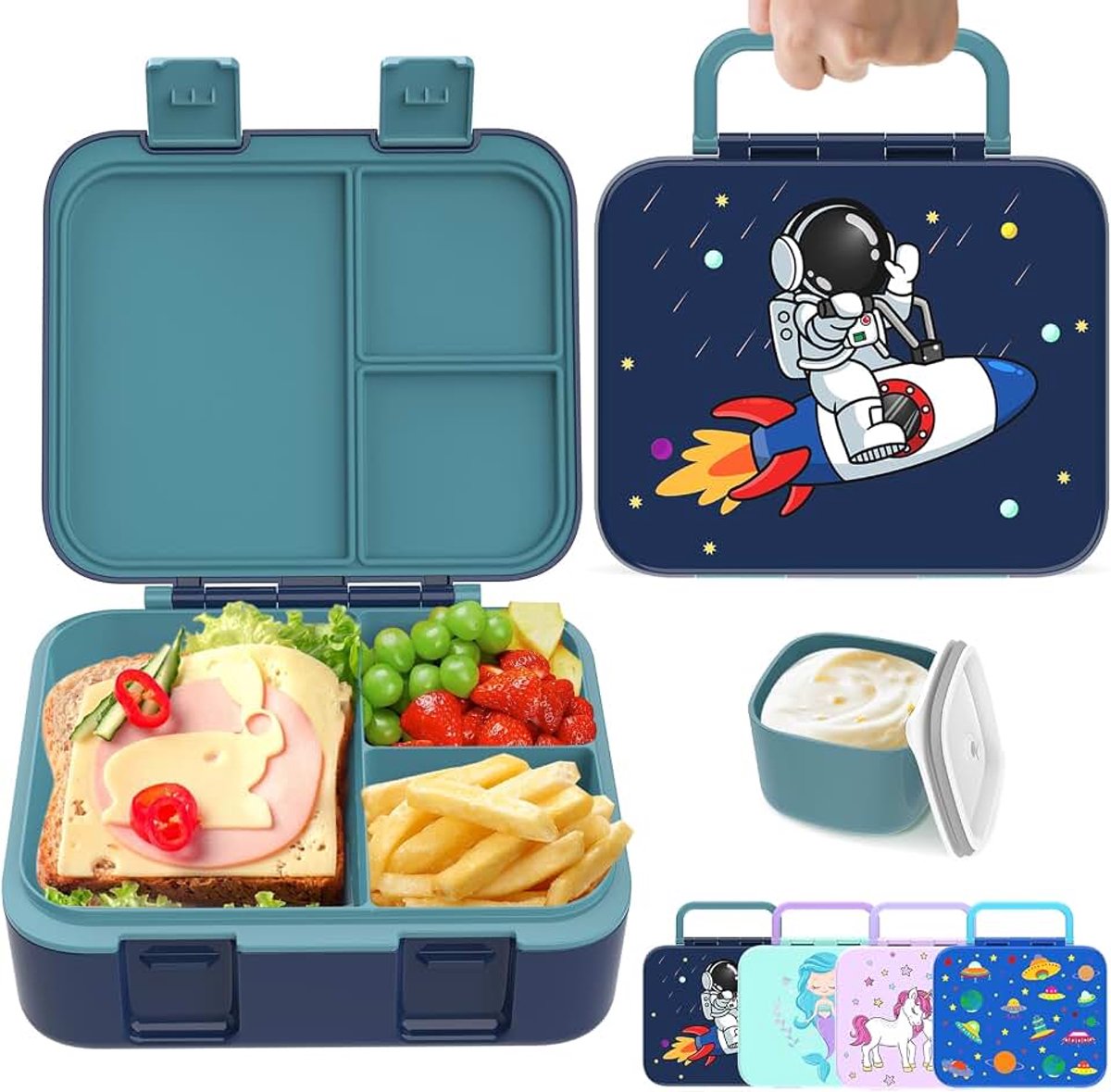 Bento-dozen, voedselopslagcontainer met meerdere compartimenten voor jongens, meisjes, kinderen, volwassenen, werk, terug naar school