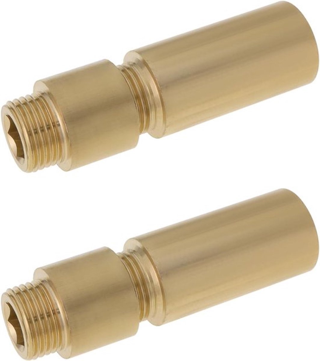 Kraanverlenging 4 stuks - G1/2 - Messing - 1/2 inch 20 mm en 50 mm - Vrouwelijk x mannelijk - Buisdraadverlenging - Geschikt voor drinkwater en verwarming.