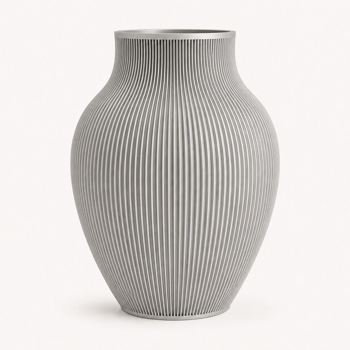 Tayo Japandi Vaas 25 cm zilver – Ribbel Design – Waterdicht