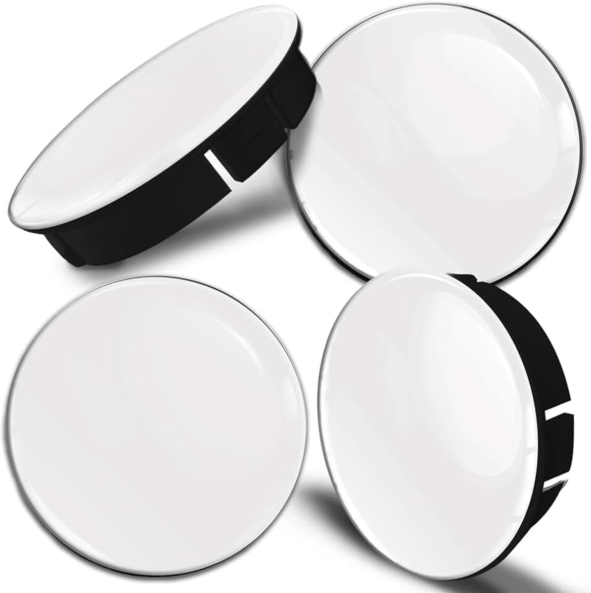 4 x 60 mm siliconen naafdoppen, velgdoppen, wielnaafdoppen, wit, C 55