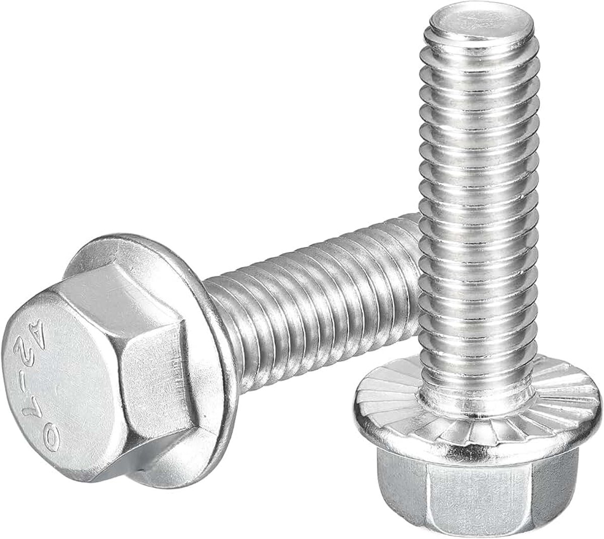 10 stuks 3/8-16 x 1-1/4" zeskantschroeven met flenskop, 304 roestvrij stalen zeskantschroeven, zeskantige aandrijfschroeven, 5,8 klasse voor machineindustrie, huishoudelijke apparaten