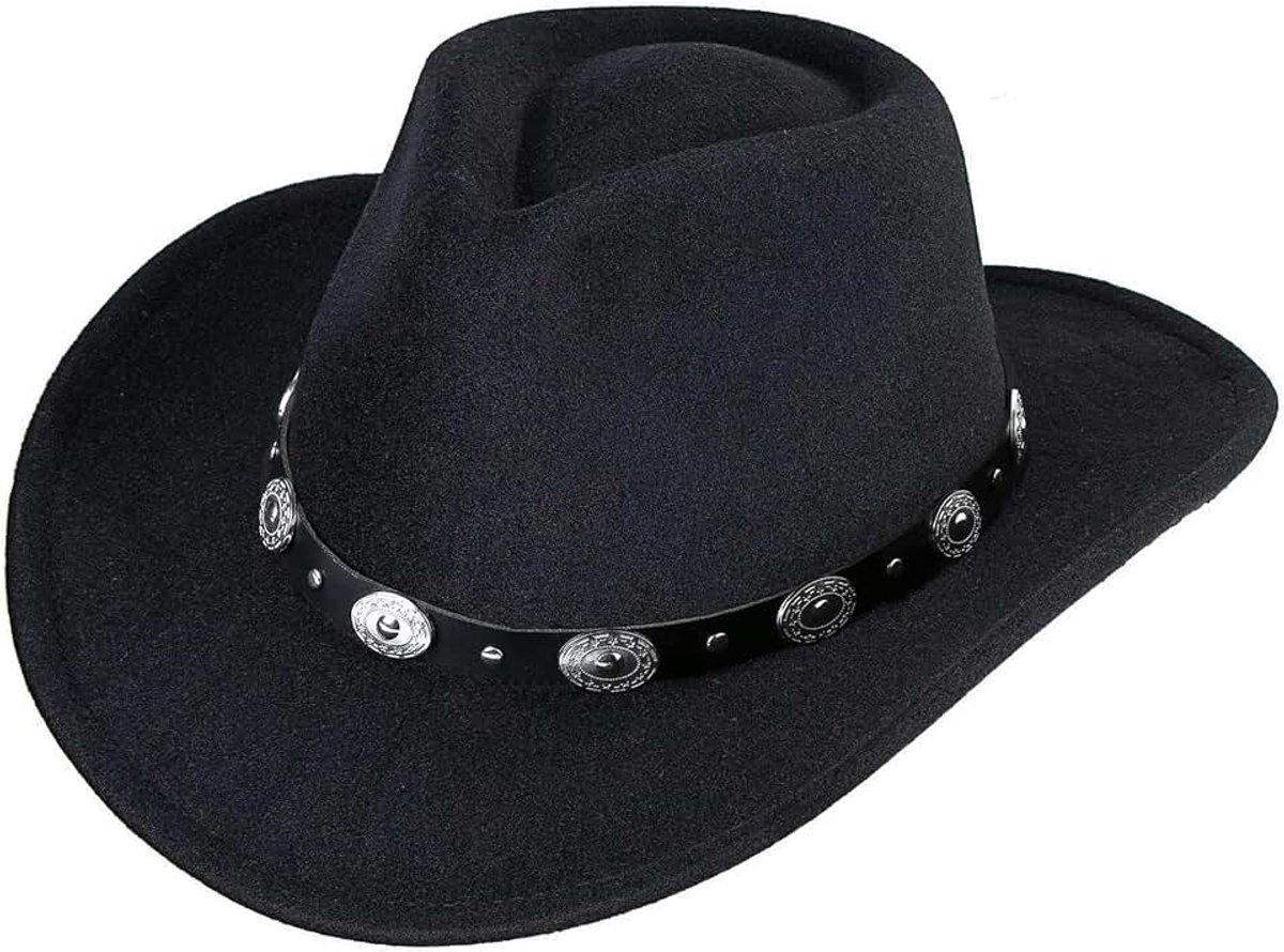 Vrouwen Meisjes Western Cowboy Cowgirl Hoed met Gesp Riem Vilt Fedora Hoed