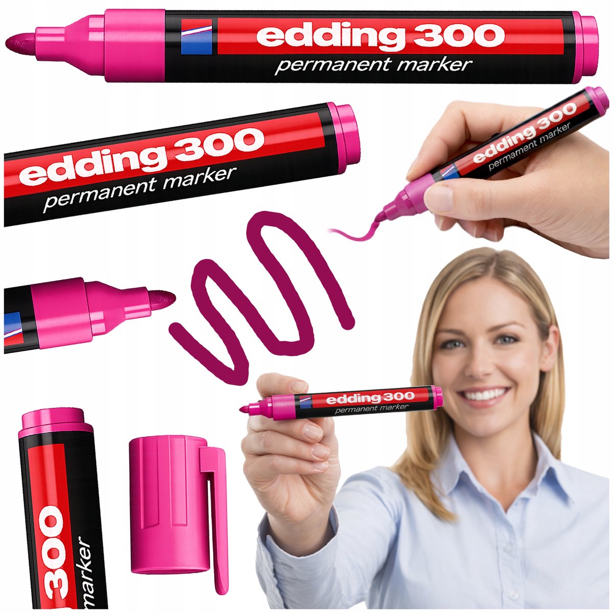 Edding e-300 Permanent Marker - Waterbestendig, 1,5-3 mm, diverse oppervlakken