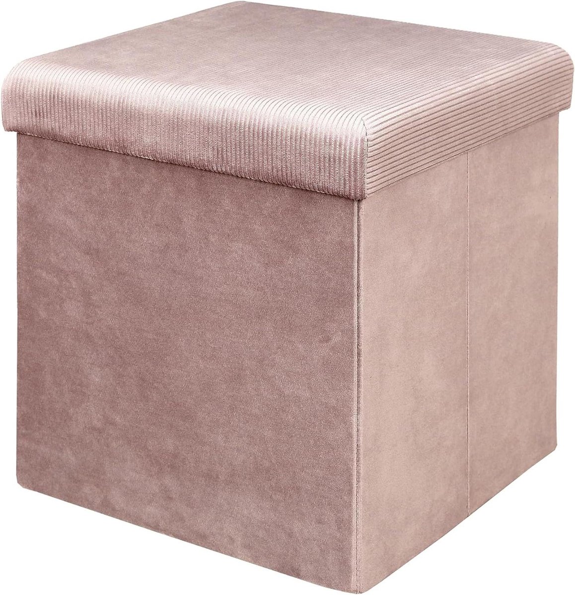 Opbergkist Poef - Zitzak Poef - Woonkamer Decoratie - Inklapbaar Ontwerp - 38x38x38 cm - Roze