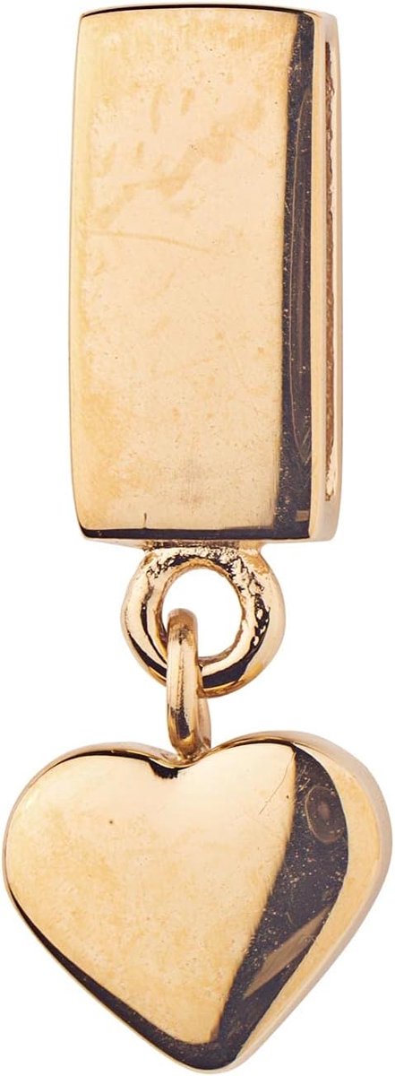 Bedel met hartvormige hanger met zirkonia voor mesh armband | Hart hanger Charm | Charmband Charms, zonder steen,
