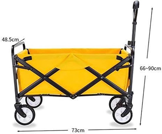 Bolderkar Opvouwbaar - Tuinkar Transportkar - Boodschappen Vervoeren - Grote Capaciteit - 73x485x90cm - Grijs van Bolderkar Opvouwbaar — afbeelding 5
