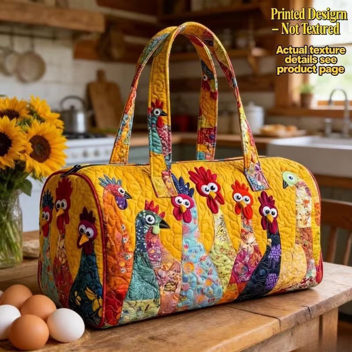 Textielen tas, retro bloemenprint in 3D-stijl, boho-stijl voor reizen en sport, meerkleurig, groot (18 x 9 x 9 inch)，109 modellen