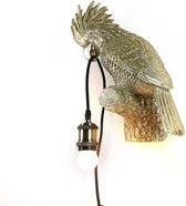 Gouden Papegaai Wandlamp - 28x15,5xH32,5cm