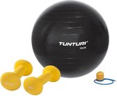 Tunturi - Fitness Set - Neopreen Dumbbellset 2 x 1,5 kg  - Gymball Zwart 75 cm