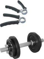 Tunturi - Fitness Set - Halterset 10 kg incl 1 Dumbellstang - Knijphalters 2 stuks