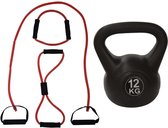Tunturi - Fitness Set - Tubing Set Rood - Kettlebell 12 kg