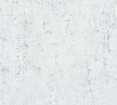 AS Creation Titanium 3 - Papier peint industriel - Craquelé Aspect béton - gris argent - 1005 x 53 cm