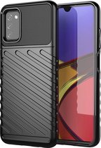 Samsung Galaxy A03s Hoesje - Mobigear - Groove Serie - TPU Backcover - Zwart - Hoesje Geschikt Voor Samsung Galaxy A03s