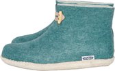 Vilten damesslof High Boots seagreen Colour:Zeegroen/ Ecru Size:41