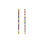 Michelle Bijoux Oorknop Ketting Strass Multi JE13729