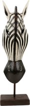 Beeld - Zebra - Hout - Wit - 51x15x9 cm - Indonesie - Sarana - Fairtrade