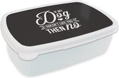 Lunch box Wit - Lunch box - Boîte à pain - Citations - Proverbes - Chien - Si mon chien ne t'aime pas alors non - 18x12x6 cm - Adultes