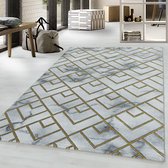 Goud Tapijt Laagpolig Vloerkleed - 160x230cm- Modern - Woonkamer - Salon - Slaapkamer - Eetkamer