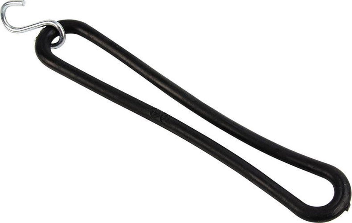 Afdekzeilwinkel - Spanrubber met s-haak 20cm elastiek zwart