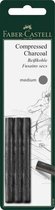 Faber-Castell houtskool - Pitt Monochrome - geperst - medium - 3 stuks blister - FC-129999