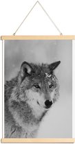 JUNIQE - Posterhanger The Wolf -20x30 /Grijs