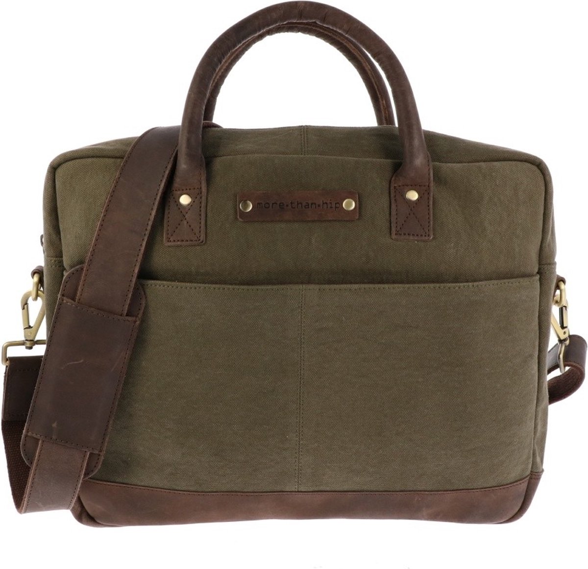 CALIYO heren schoudertassen van canvas, schooltas, A4-formaat, laptoptas voor 15,6 inch laptop, werktas, aktetas, zwart, Schoudertas