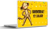 Laptop sticker - 10.1 inch - Jubileum - Aap - 12 jaar - 25x18cm - Laptopstickers - Laptop skin - Cover