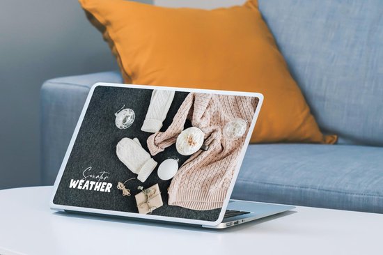 Autocollant pour ordinateur portable - 12,3 pouces - Hiver - Boules de Noël - Citation - 30x22cm - Autocollants pour ordinateur portable - Skin pour ordinateur portable - Housse - Noël - Cadeau - Cadeau de Noël pour hommes et femmes