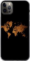 Coque iPhone 12 Pro Max - Carte du Wereldkaart - Roseau - Carte - Siliconen