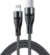 ADC-003 USB-C / Type-C naar 8-pins PD snelladende geweven datakabel, lengte: 2 m (zwart)