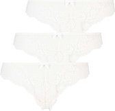 Hunkemöller Dames Lingerie 3-pack Brazilian Chelsea  - Wit - maat M