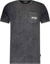 Purewhite -  Heren Regular Fit    T-shirt  - Grijs - Maat M