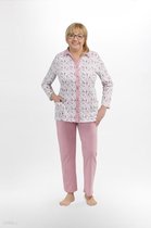 Martel- Elzbieta dames pyjama-lange mouwen- licht roze- 100 % katoen 4XL