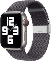By Qubix Braided nylon bandje - Grijs - Geschikt voor Apple Watch 38mm - 40mm - 41mm - Compatible Apple watch bandje - smartwatch bandje nylon bandje