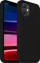 Coverzs Luxe Liquid Silicone case geschikt voor Apple iPhone 12 / 12 Pro - zwart
