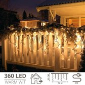 Éclairage glaçon extérieur - Rideau lumineux - Éclairage glaçon - Éclairage glaçon - 360 LED - 12 mètres - Blanc chaud