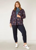 YESTA Brenda Essential Jersey Shirt - Dark Navy/Multi Colo - maat 2(50)