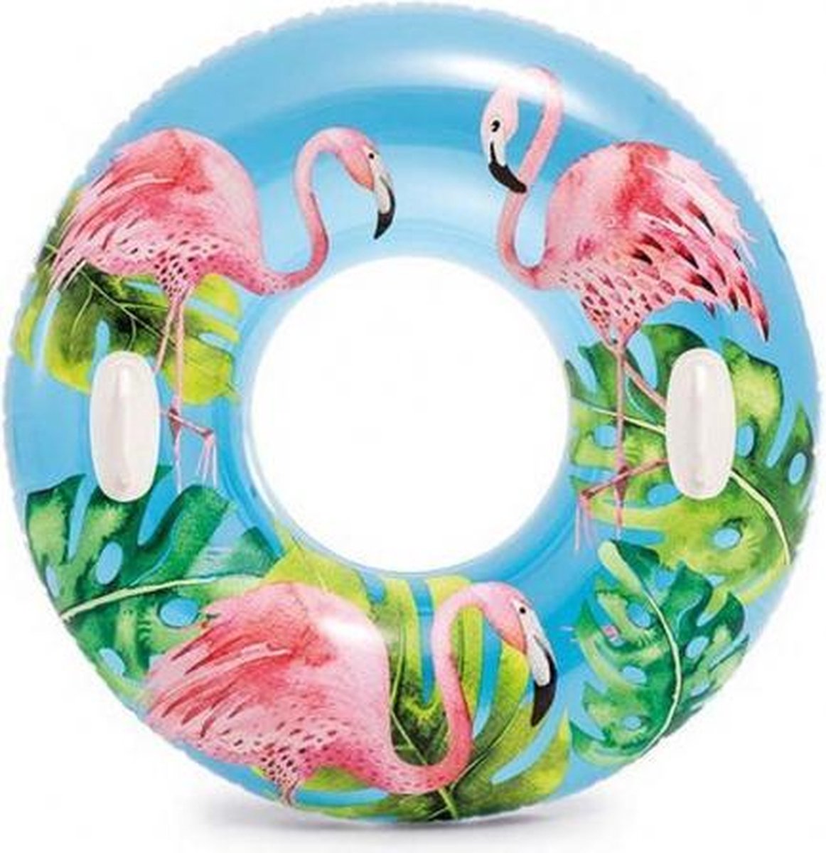 zwemband flamingo roze/blauw 97 cm