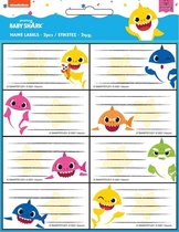 Pinkfong Naamlabels Baby Shark Junior Papier Wit 16 Stuks